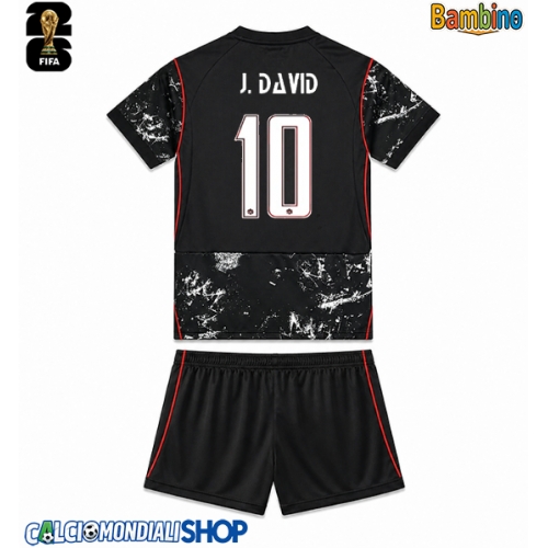 Maglie da calcio Canada Jonathan David #10 Seconda Maglia Bambino Mondiali 2026  Manica Corta + Pantaloni corti)